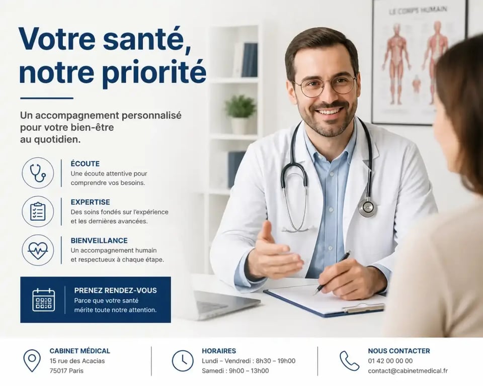 Praticien du cabinet médical du Clos Joli accueillant un patient pour une consultation