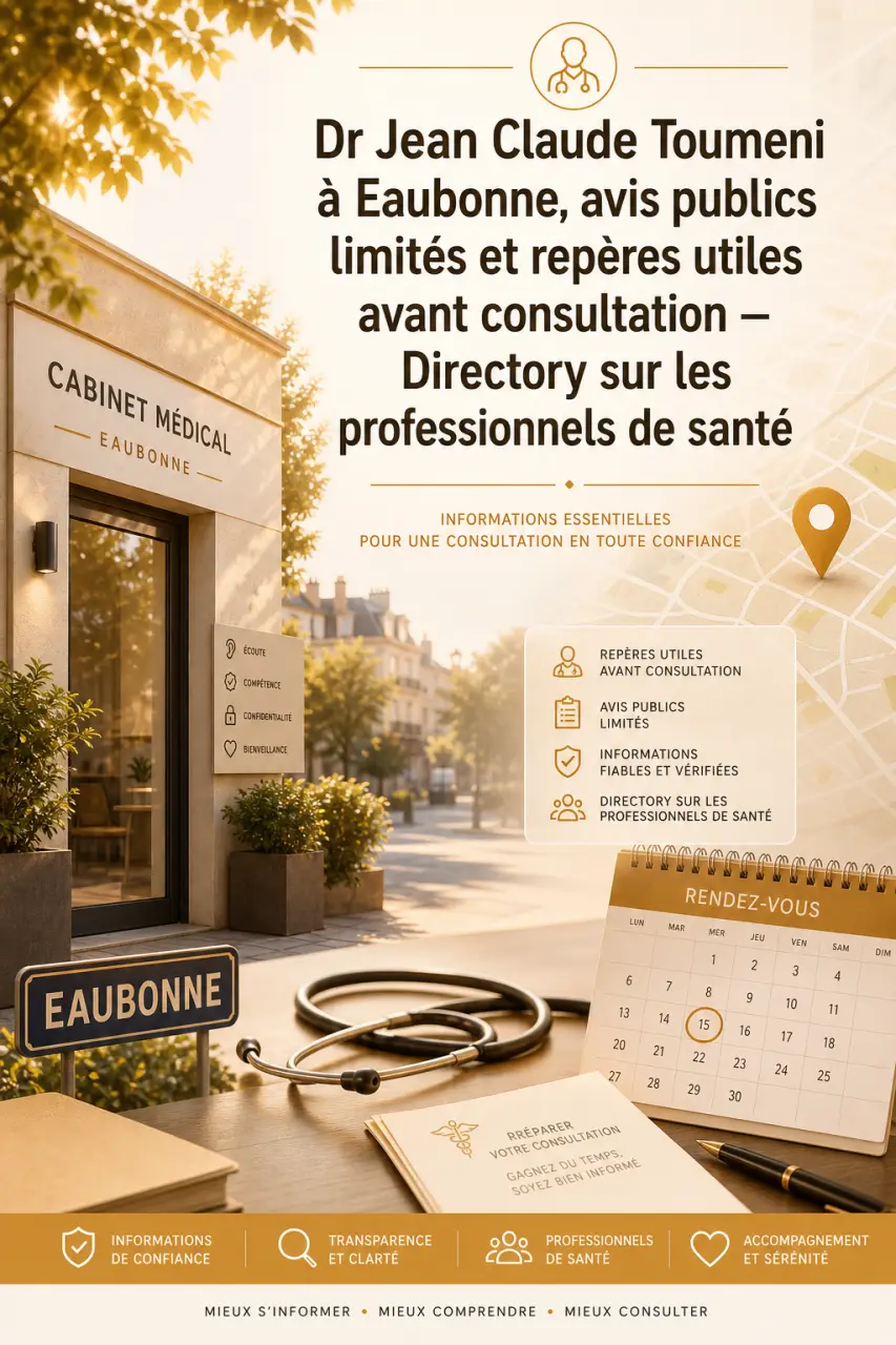 Dr Jean Claude Toumeni à Eaubonne, avis publics limités et repères utiles avant consultation