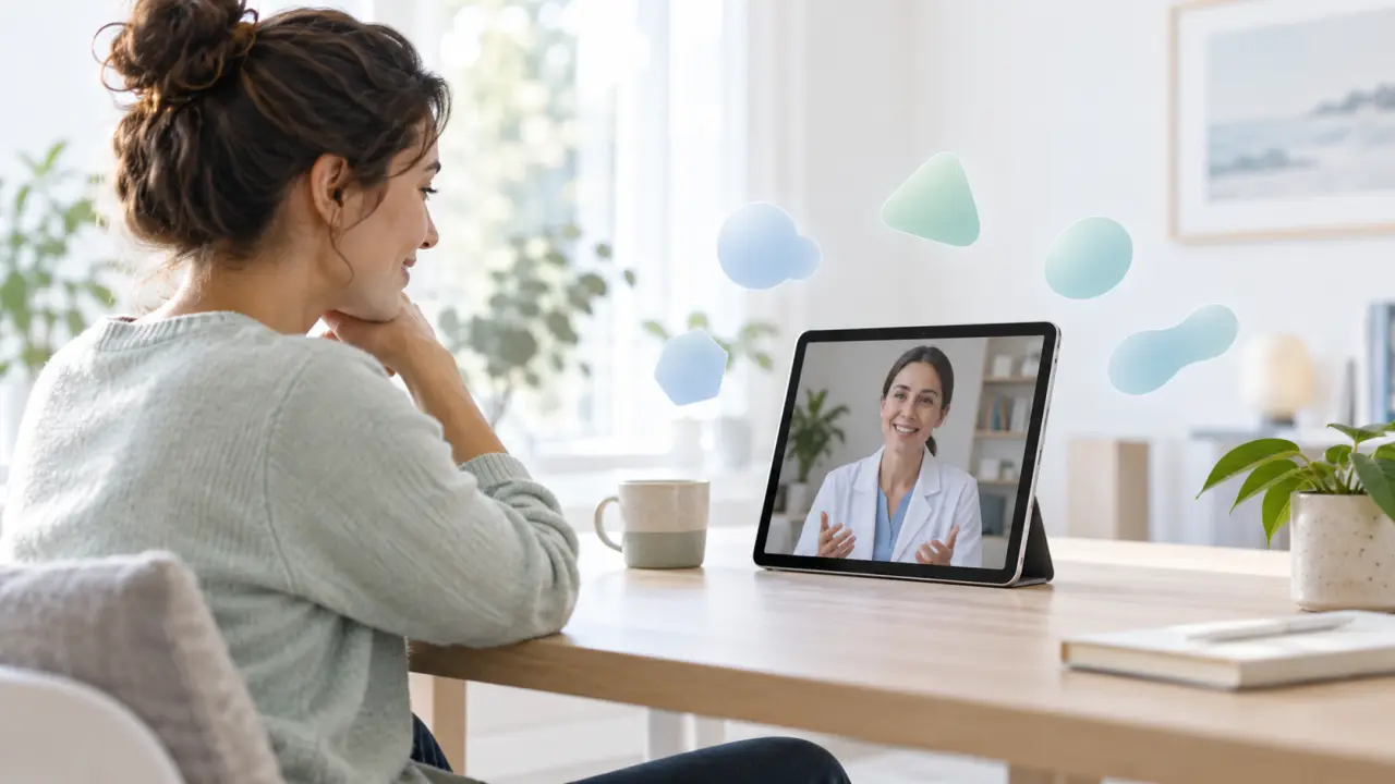 Patient échangeant avec un professionnel de santé en téléconsultation