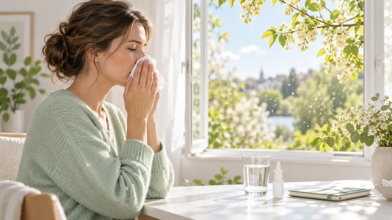 Personne souffrant d'allergies saisonnières au printemps