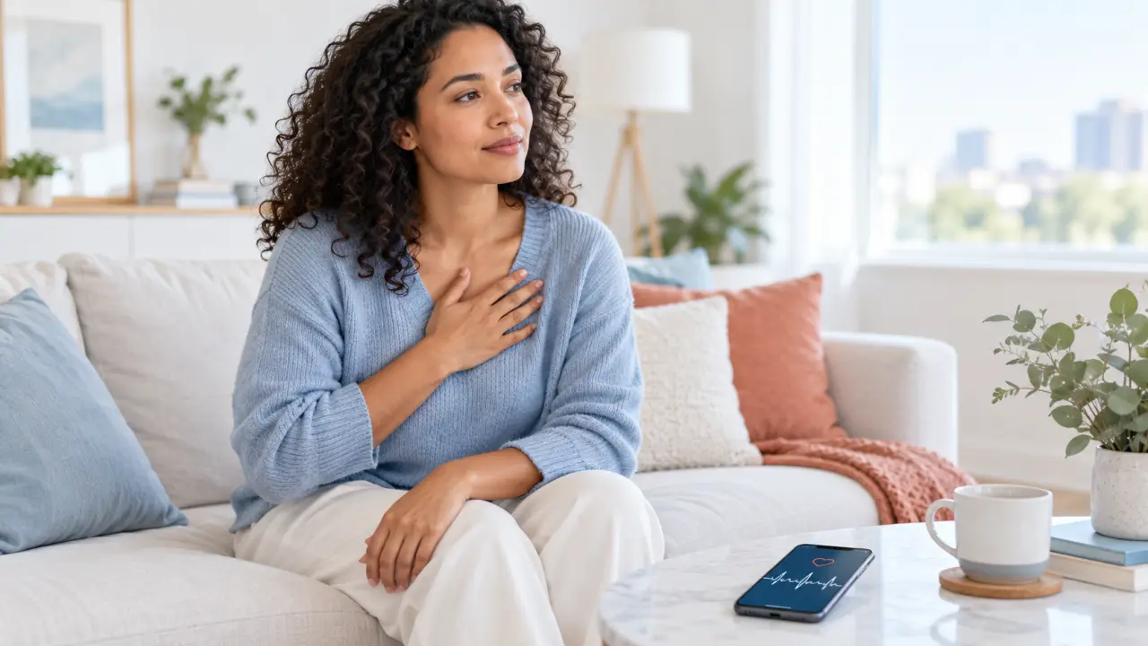 Personne prenant son pouls au repos avec une montre connectée