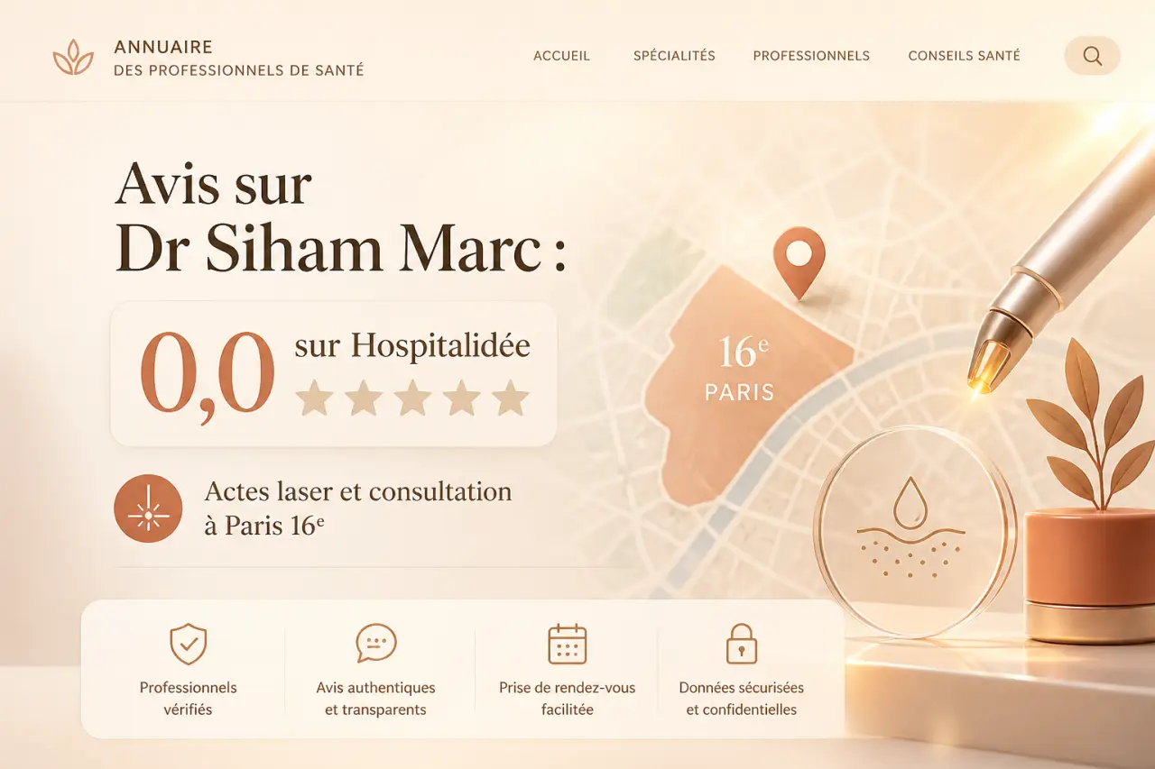 Avis sur Dr Siham Marc : 0,0 sur Hospitalidée, actes laser et consultation à Paris 16e