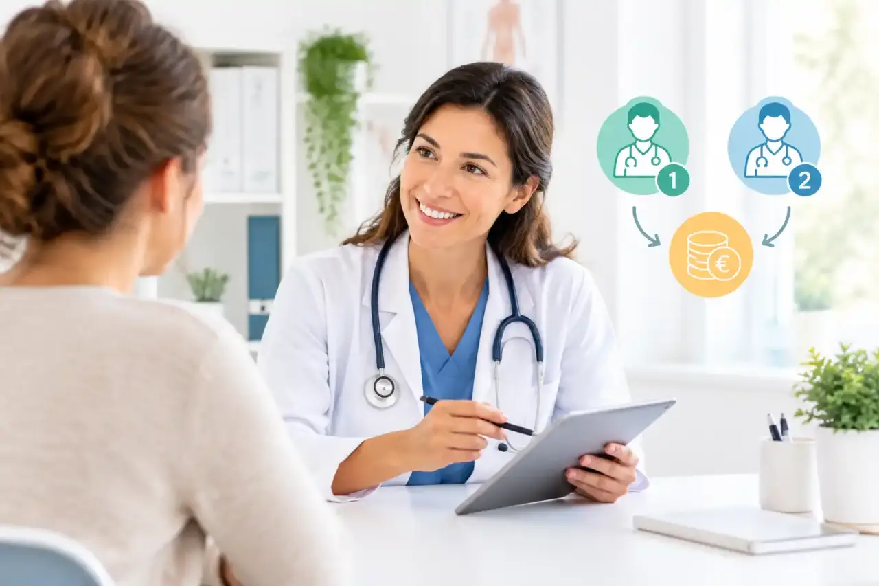 Patient consultant les tarifs d’un médecin avant un rendez-vous