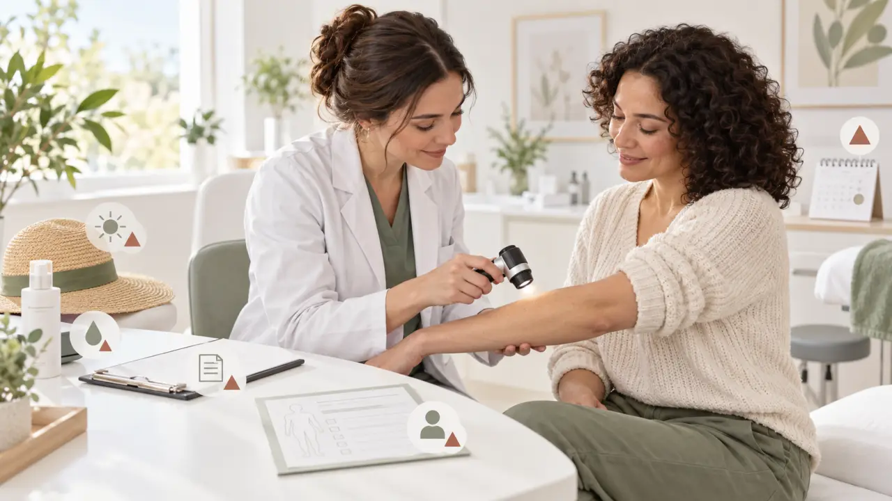 Patient préparant un rendez-vous chez le dermatologue