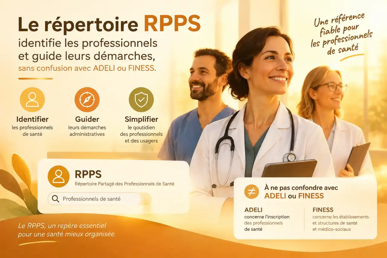 Le répertoire RPPS identifie les professionnels et guide leurs démarches, sans confusion avec ADELI ou FINESS
