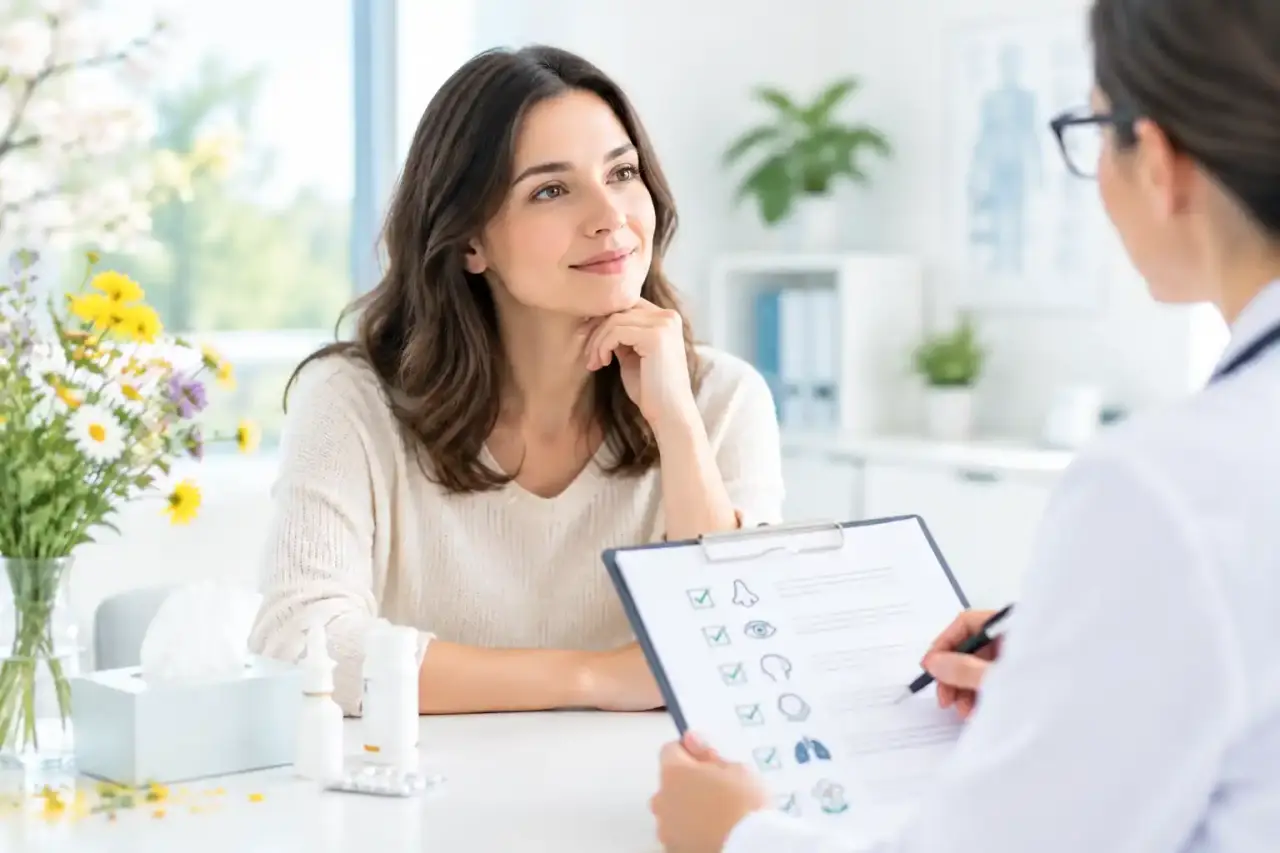 Personne préparant une consultation pour des symptômes d'allergie saisonnière