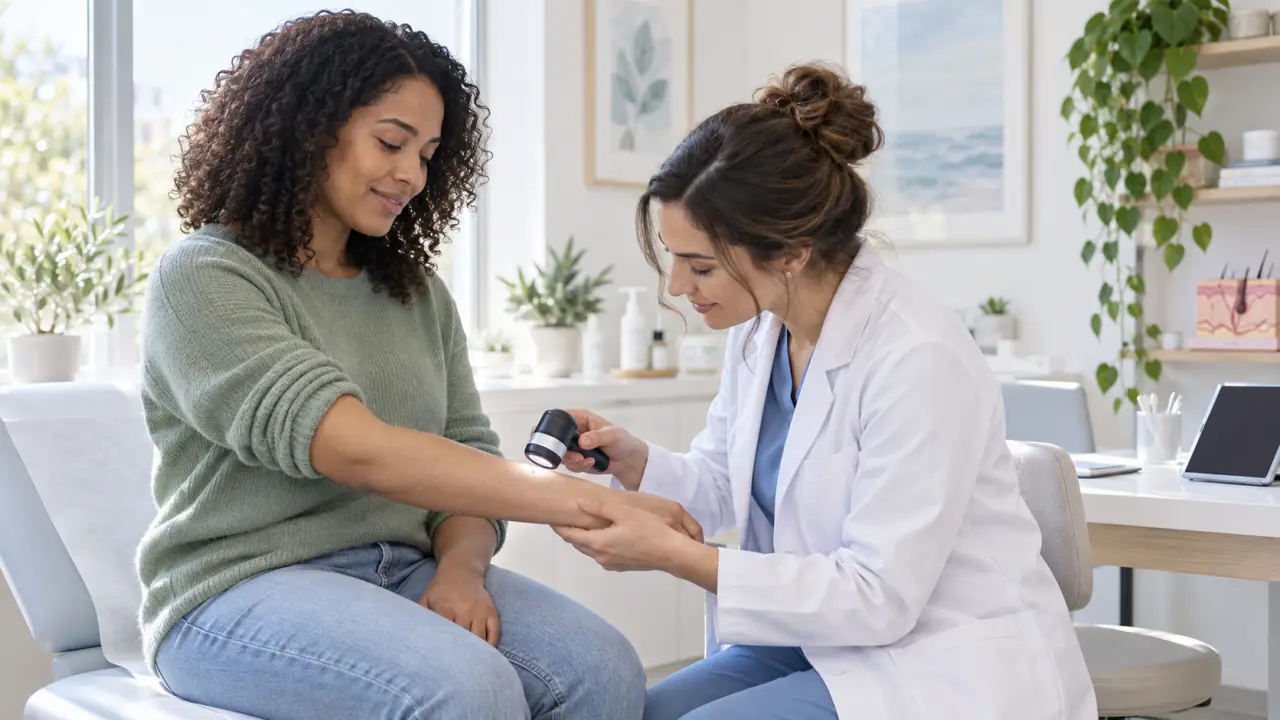 Patient préparant son premier rendez-vous chez le dermatologue